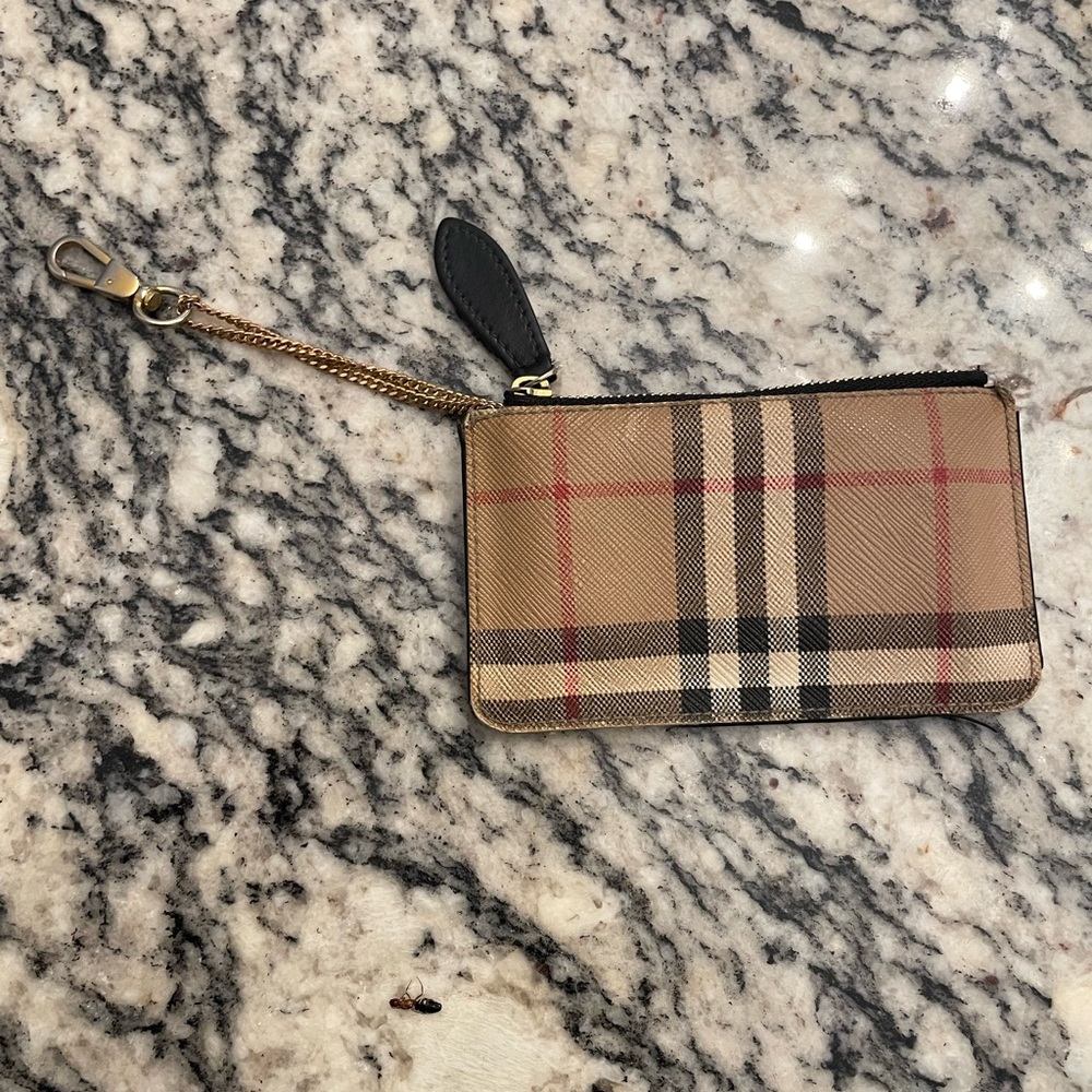 Burberry Tan and Black Checkered Wallet